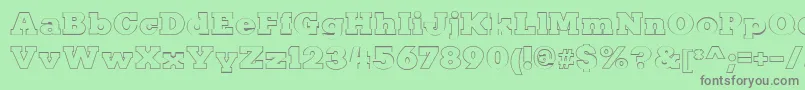 KaineOutline Font – Gray Fonts on Green Background