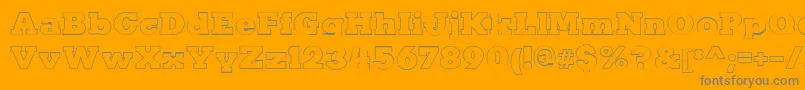 KaineOutline-Schriftart – Graue Schriften auf orangefarbenem Hintergrund