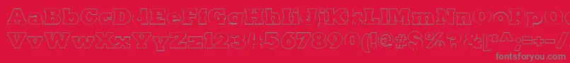 KaineOutline Font – Gray Fonts on Red Background