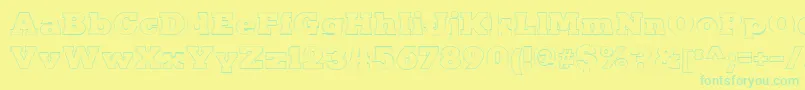 フォントKaineOutline – 黄色い背景に緑の文字