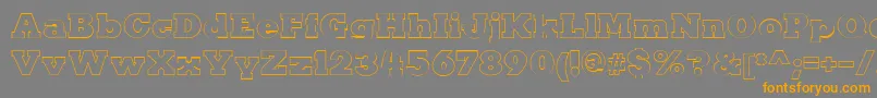 KaineOutline Font – Orange Fonts on Gray Background