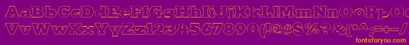 KaineOutline Font – Orange Fonts on Purple Background