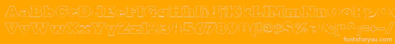 KaineOutline-Schriftart – Rosa Schriften auf orangefarbenem Hintergrund