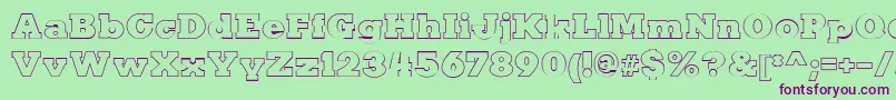 KaineOutline Font – Purple Fonts on Green Background