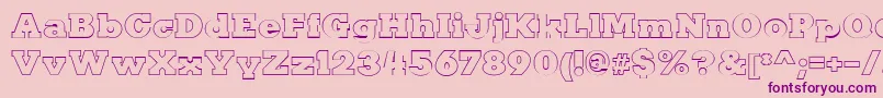 KaineOutline-Schriftart – Violette Schriften auf rosa Hintergrund