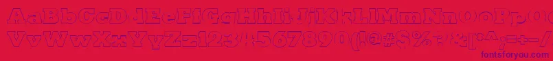 KaineOutline Font – Purple Fonts on Red Background