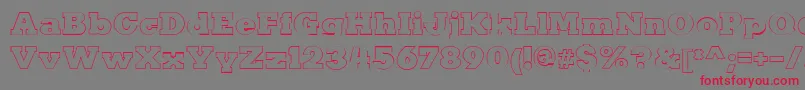 フォントKaineOutline – 赤い文字の灰色の背景