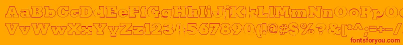 KaineOutline Font – Red Fonts on Orange Background