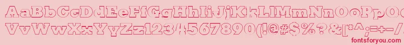KaineOutline-Schriftart – Rote Schriften auf rosa Hintergrund