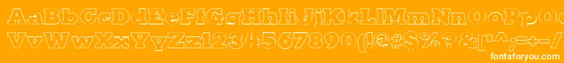 Fonte KaineOutline – fontes brancas em um fundo laranja
