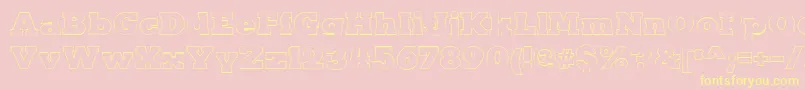 KaineOutline-Schriftart – Gelbe Schriften auf rosa Hintergrund