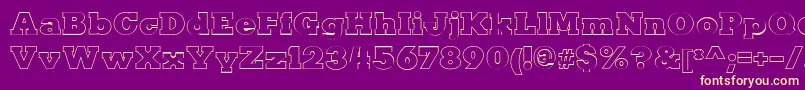 KaineOutline Font – Yellow Fonts on Purple Background