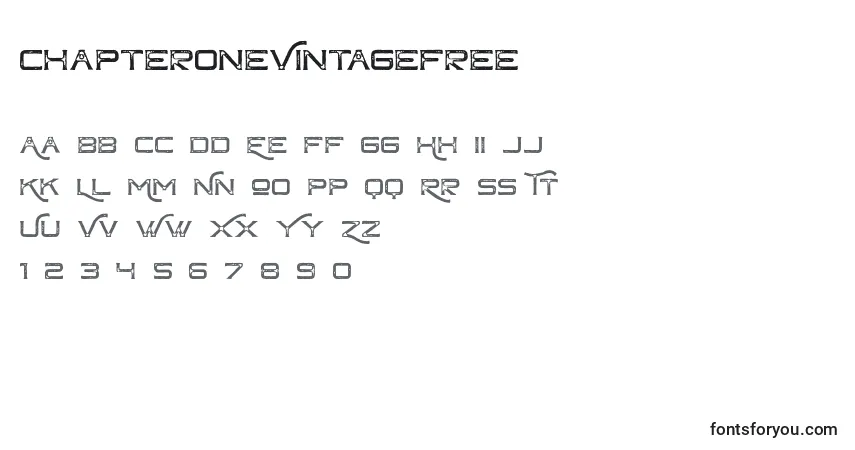 Fuente ChapteroneVintageFree (70633) - alfabeto, números, caracteres especiales