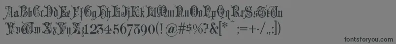 Grusskartengotisch Font – Black Fonts on Gray Background