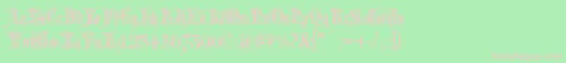 Grusskartengotisch Font – Pink Fonts on Green Background