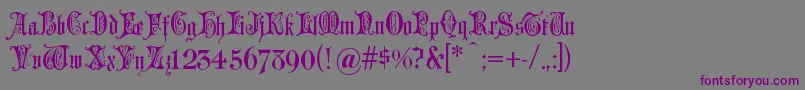 Grusskartengotisch Font – Purple Fonts on Gray Background