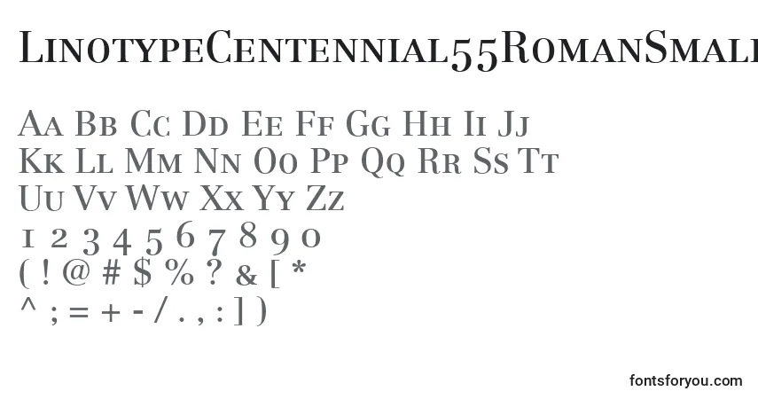 Fuente LinotypeCentennial55RomanSmallCapsOldstyleFigures - alfabeto, números, caracteres especiales
