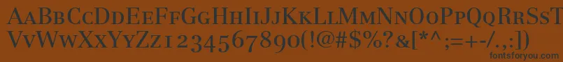 LinotypeCentennial55RomanSmallCapsOldstyleFigures Font – Black Fonts on Brown Background