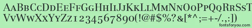 LinotypeCentennial55RomanSmallCapsOldstyleFigures Font – Black Fonts on Green Background