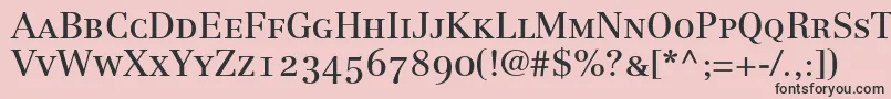 LinotypeCentennial55RomanSmallCapsOldstyleFigures Font – Black Fonts on Pink Background