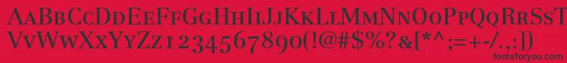 LinotypeCentennial55RomanSmallCapsOldstyleFigures Font – Black Fonts on Red Background