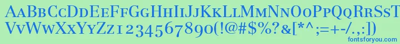 LinotypeCentennial55RomanSmallCapsOldstyleFigures Font – Blue Fonts on Green Background