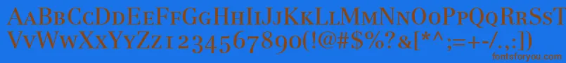 LinotypeCentennial55RomanSmallCapsOldstyleFigures Font – Brown Fonts on Blue Background