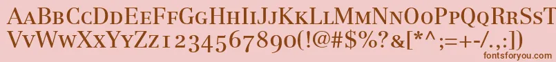 LinotypeCentennial55RomanSmallCapsOldstyleFigures Font – Brown Fonts on Pink Background