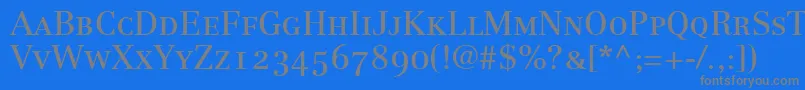 LinotypeCentennial55RomanSmallCapsOldstyleFigures Font – Gray Fonts on Blue Background