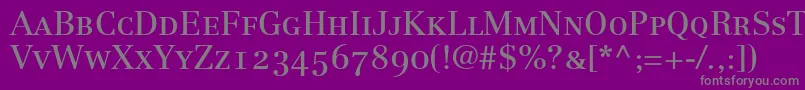 LinotypeCentennial55RomanSmallCapsOldstyleFigures Font – Gray Fonts on Purple Background