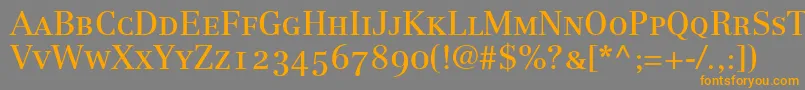 LinotypeCentennial55RomanSmallCapsOldstyleFigures Font – Orange Fonts on Gray Background