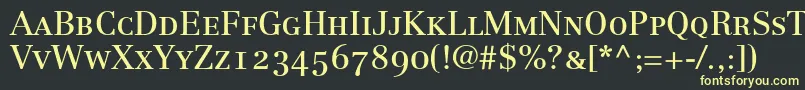 LinotypeCentennial55RomanSmallCapsOldstyleFigures Font – Yellow Fonts on Black Background