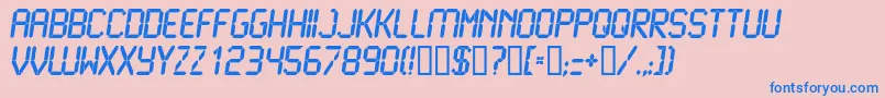 Weitere Informationen zur LiquidcrystalBolditalic-Schriftart LiquidcrystalBolditalic-Schriftart – Blaue Schriften auf rosa Hintergrund