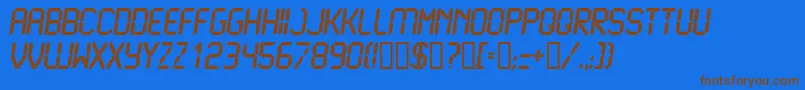 LiquidcrystalBolditalic Font – Brown Fonts on Blue Background