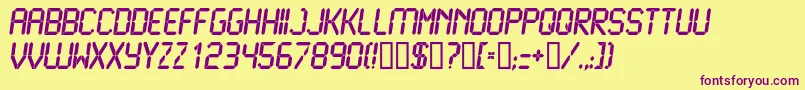 LiquidcrystalBolditalic Font – Purple Fonts on Yellow Background