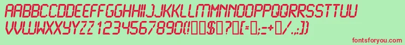 フォントLiquidcrystalBolditalic – 赤い文字の緑の背景