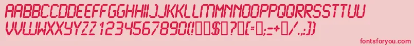 フォントLiquidcrystalBolditalic – ピンクの背景に赤い文字