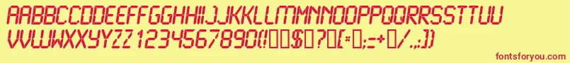 LiquidcrystalBolditalic Font – Red Fonts on Yellow Background