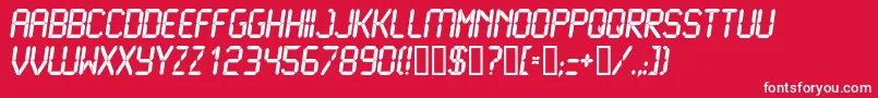 フォントLiquidcrystalBolditalic – 赤い背景に白い文字