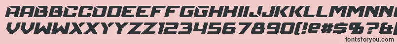Fonte MechfireItalic – fontes pretas em um fundo rosa