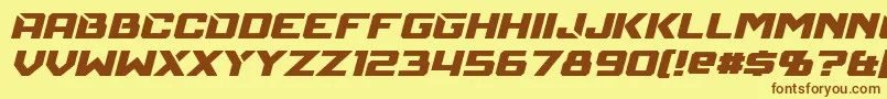 MechfireItalic Font – Brown Fonts on Yellow Background