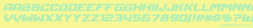 MechfireItalic Font – Green Fonts on Yellow Background