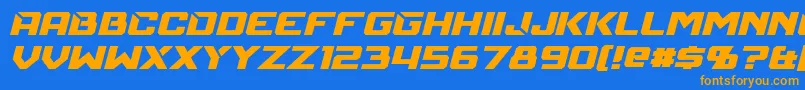 MechfireItalic-fontti – oranssit fontit sinisellä taustalla