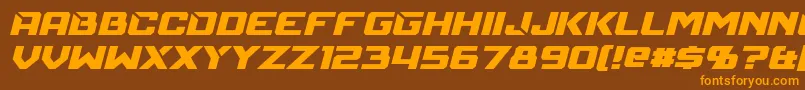 MechfireItalic Font – Orange Fonts on Brown Background