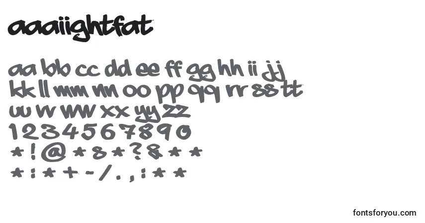 AaaiightFat Font – alphabet, numbers, special characters