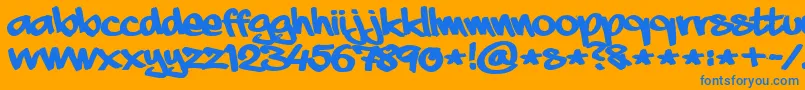 AaaiightFat Font – Blue Fonts on Orange Background