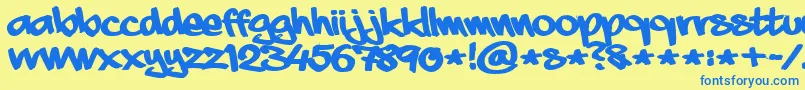 AaaiightFat Font – Blue Fonts on Yellow Background