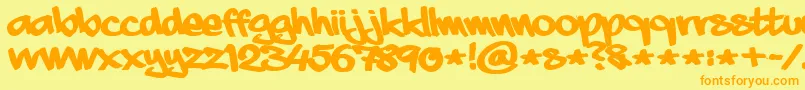 AaaiightFat Font – Orange Fonts on Yellow Background