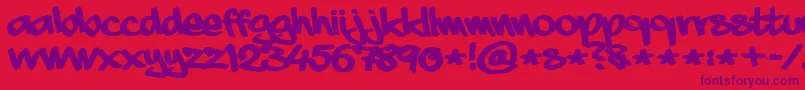 AaaiightFat Font – Purple Fonts on Red Background