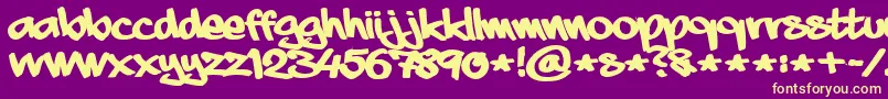 AaaiightFat Font – Yellow Fonts on Purple Background